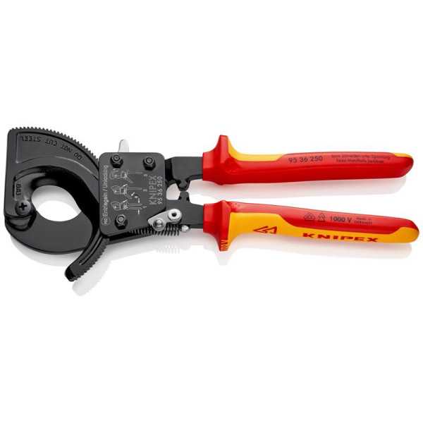 Cortacables de Carraca con Mangos Bicomponentes Aislados 250 mm KNIPEX