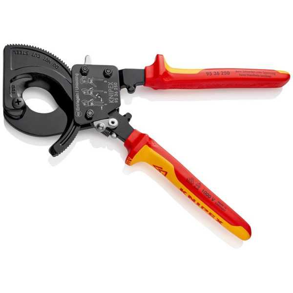 Cortacables de Carraca con Mangos Bicomponentes Aislados 250 mm KNIPEX