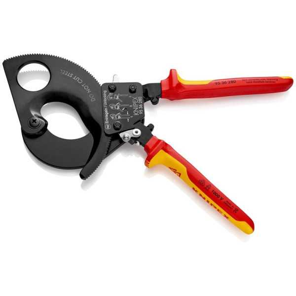 Cortacables de Carraca con Mangos Bicomponentes Aislados 280 mm KNIPEX