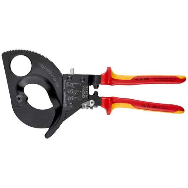 Cortacables de Carraca con Mangos Bicomponentes Aislados 280 mm KNIPEX