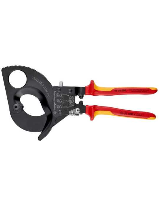 Cortacables de Carraca con Mangos Bicomponentes Aislados 280 mm KNIPEX