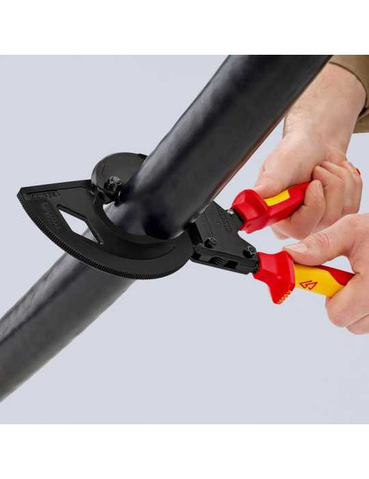 Cortacables de Carraca con Mangos Bicomponentes Aislados 320 mm KNIPEX