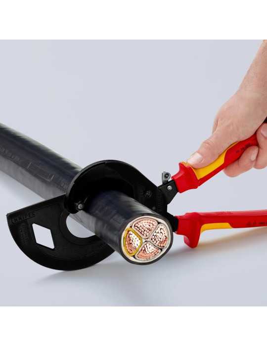 Cortacables de Carraca con Mangos Bicomponentes Aislados 320 mm KNIPEX