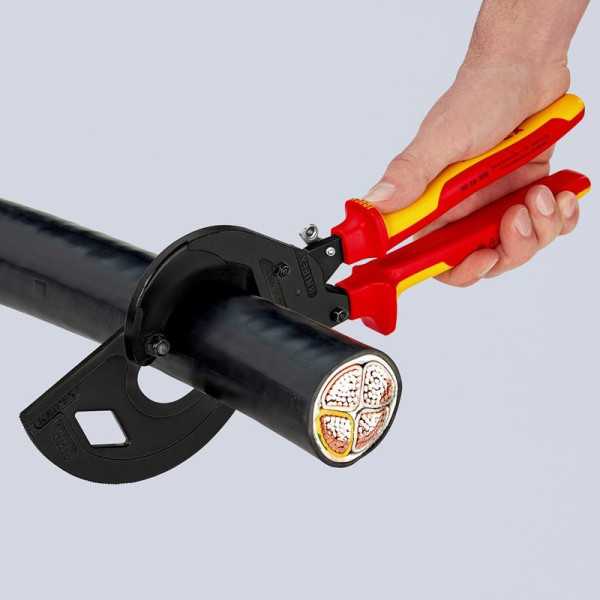Cortacables de Carraca con Mangos Bicomponentes Aislados 320 mm KNIPEX