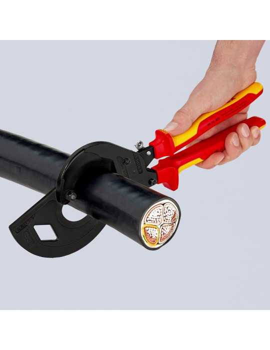 Cortacables de Carraca con Mangos Bicomponentes Aislados 320 mm KNIPEX