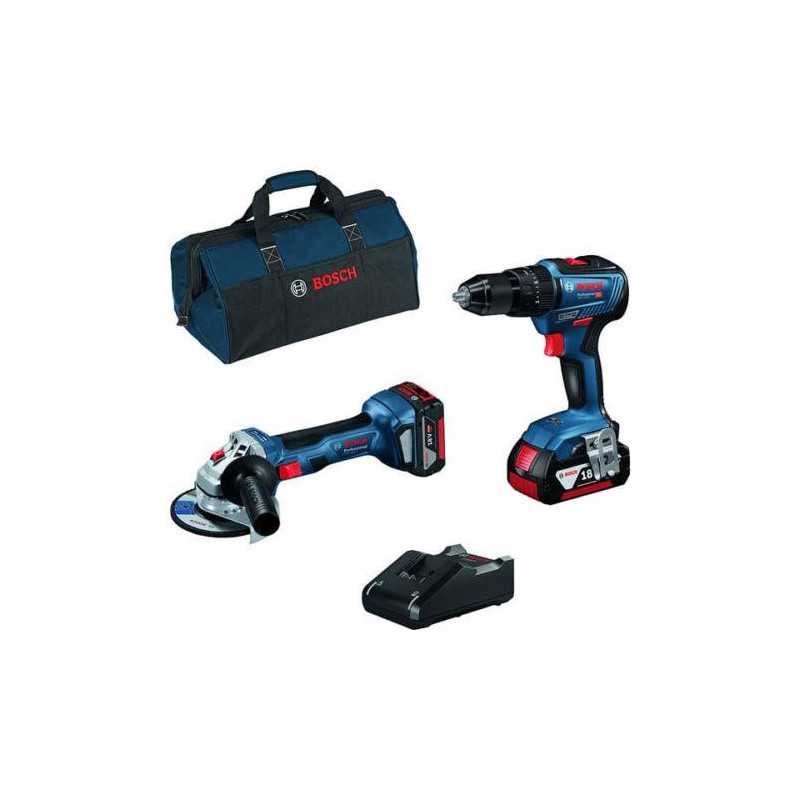 Set amoladora + taladro BOSCH bolsa + 2 baterias + cargador