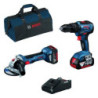 Set amoladora + taladro BOSCH bolsa + 2 baterias + cargador
