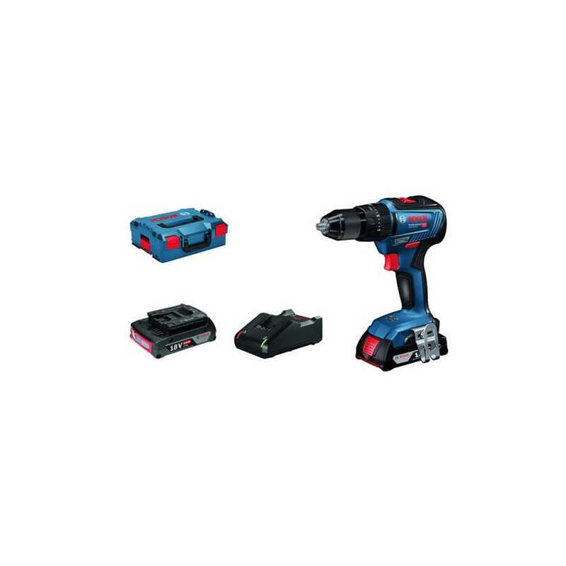 Taladro percutor BOSCH 2 baterias + cargador GSB 18v-55