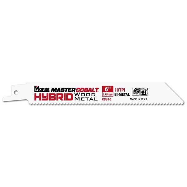 Sierras de Sable para Metal MASTER COBALT Hybrid 6" 035 10T 50PK MORSE