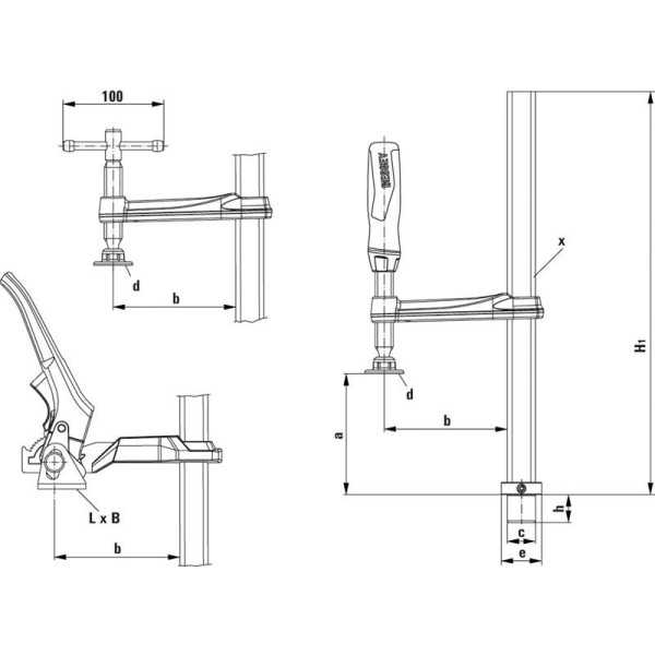 Mordaza bancos soldadura TW16-20-10H BESSEY