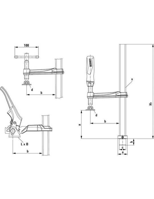 Mordaza bancos soldadura TW28-30-12H BESSEY