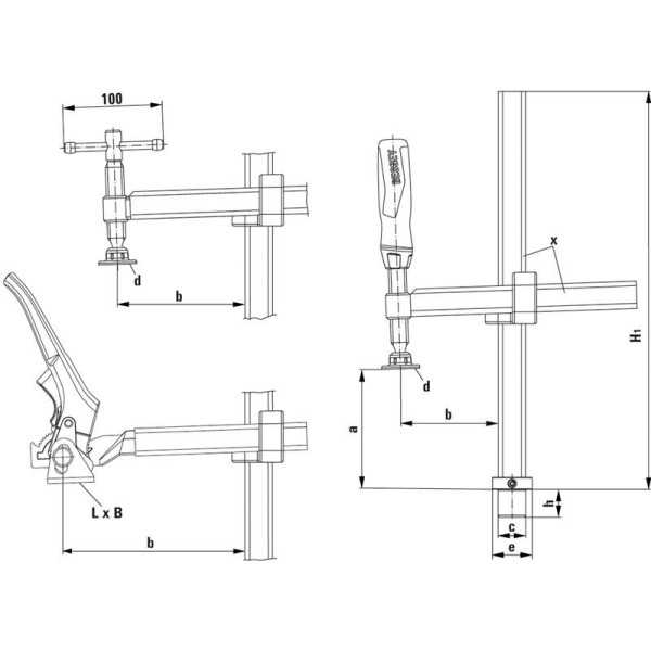 Mordaza alcance variable bancos soldadura TWV16-20-15H BESSEY