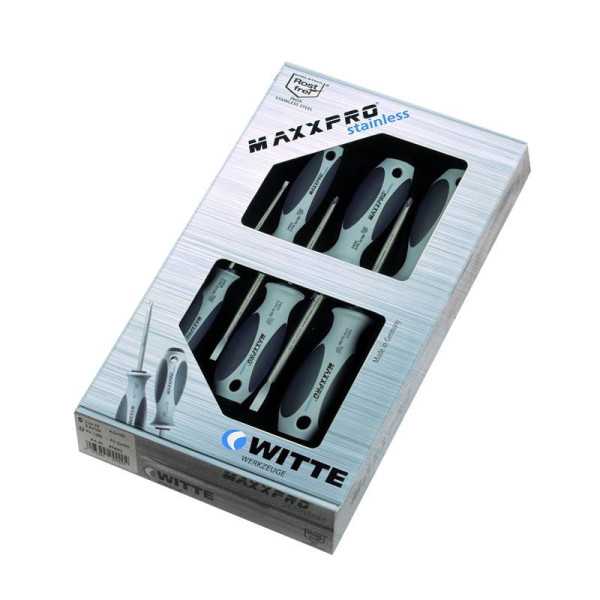 Juego de 5 destornilladores MAXXPRO Inoxidable Puntas planas y PH WITTE