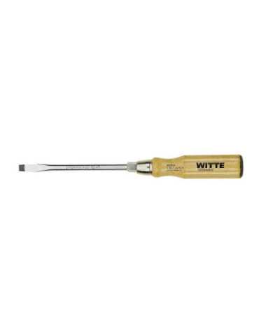 Destornillador de punta plana negra con mango de madera (11x250) WITTE