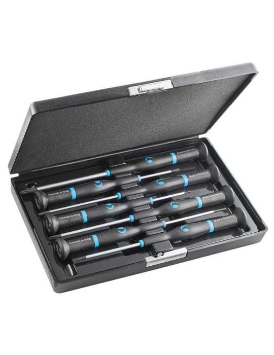 Juego de 7 destornilladores de precisión WITTRON en estuche de plástico antichoque (punta hexagonal) WITTE