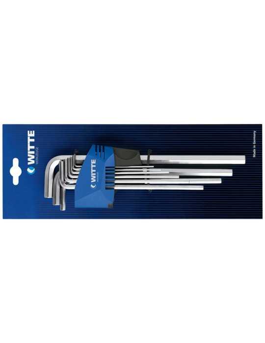 Juego de 9 llaves Allen largas WITTE