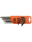 Juego de 8 llaves acodadas largas Torx de seguridad con bola (T9-T40) ATM
