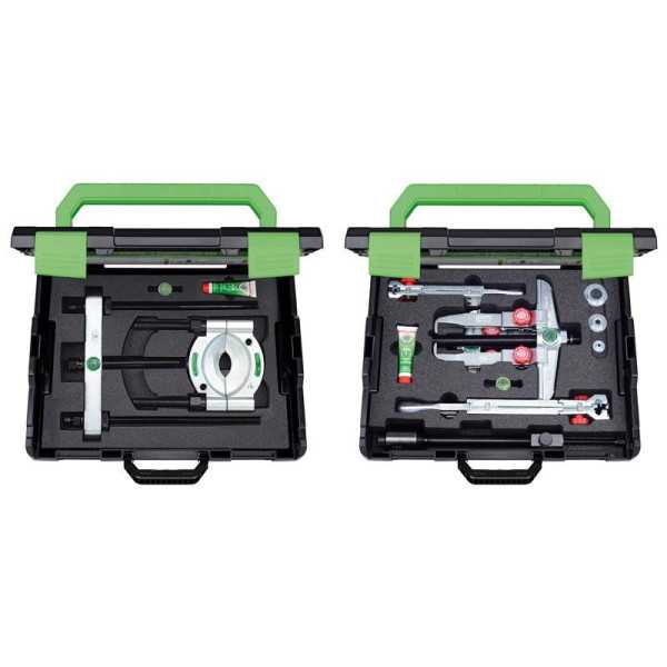 Juego de extractor de rodamientos 2 patas + separador + patas largas + prensa hidráulica auxiliar KUKKO