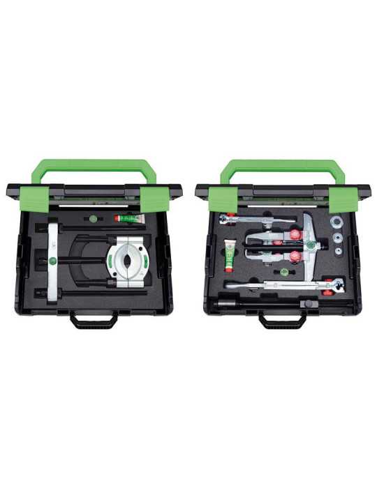 Juego de extractor de rodamientos 2 patas + separador + patas largas + prensa hidráulica auxiliar KUKKO