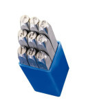Juego numeración T 9 piezas (0-9) - Inversa (2 mm) GRAVUREM