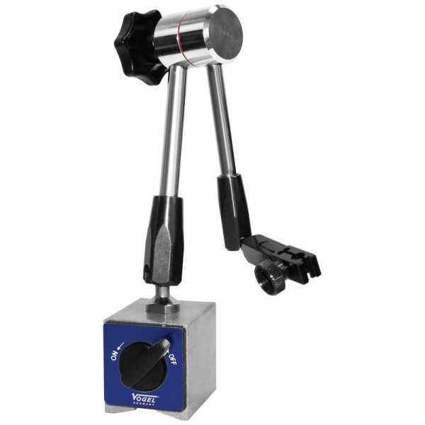 Soporte universal porta-comparador articulado con bloqueo central, Altura total 400 mm, Base 65x50x55 mm VOGEL