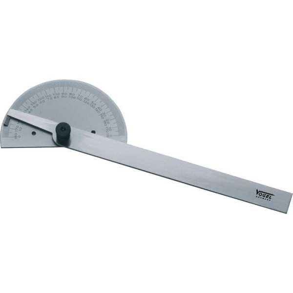 Transportador de ángulos acero inoxidable. Cuadrante Ø 80 mmxlargo 150 mm VOGEL