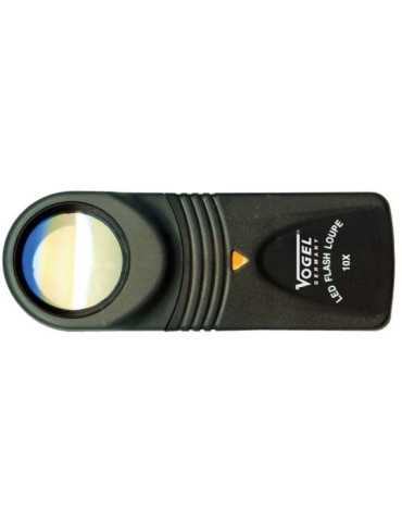 Lupa de mano con LED, Diámetro de lente 20 mm, Aumento 10x VOGEL