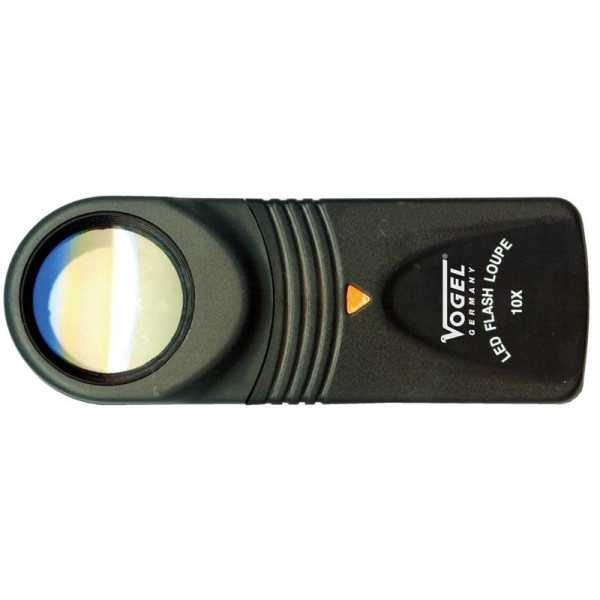Lupa de mano con LED, Diámetro de lente 20 mm, Aumento 10x VOGEL