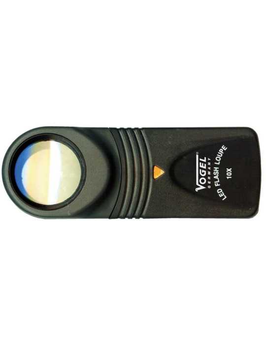 Lupa de mano con LED, Diámetro de lente 20 mm, Aumento 10x VOGEL