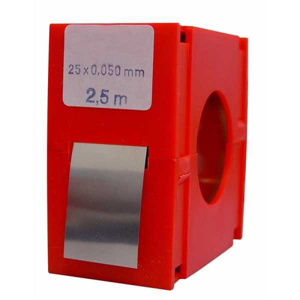 Rollo fleje calibrado 2.5 m x 25 mm inox (espesor 0,02 mm) VOGEL