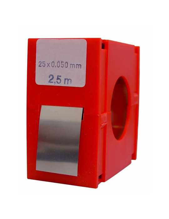 Rollo fleje calibrado 2.5 m x 25 mm inox (espesor 0,02 mm) VOGEL