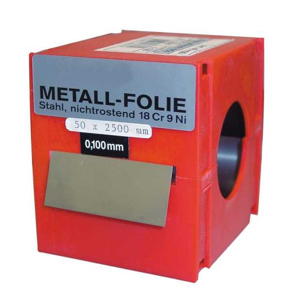 Rollo fleje calibrado 2.5 m x 50mm inox (espesor 0,05 mm) VOGEL