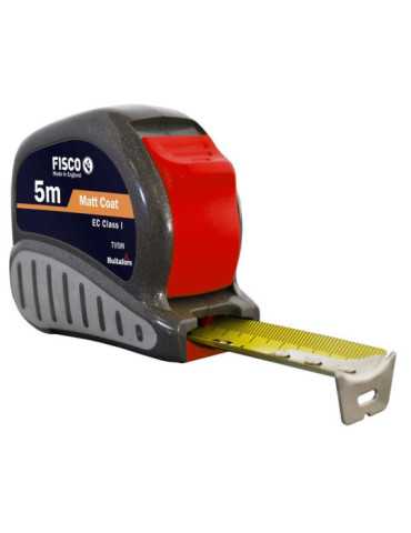Flexómetro clase I con caja ABS con empuñadura de goma TRI-LOK (5x25) FISCO