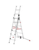 Escalera aluminio combinada 3 tramos con estabilizador curvo ProfiLOT Combi (2x6 + 1x5 peldaños) HAILO