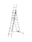 Escalera aluminio combinada 3 tramos con estabilizador curvo ProfiLOT Combi (2x9 + 1x8 peldaños) HAILO
