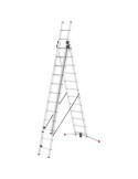 Escalera aluminio combinada 3 tramos con estabilizador curvo ProfiLOT Combi (3x12 peldaños) HAILO
