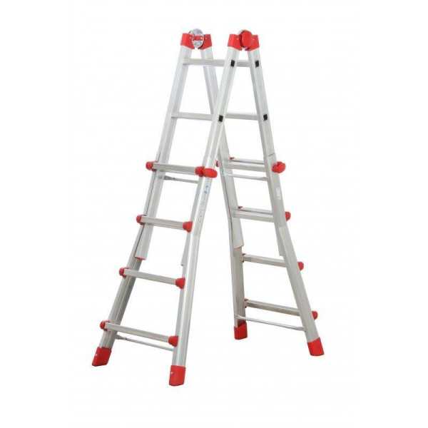 Escalera aluminio telescópica multiposición ProfiStep Multi con estabilizador (4+4 peldaños) HAILO