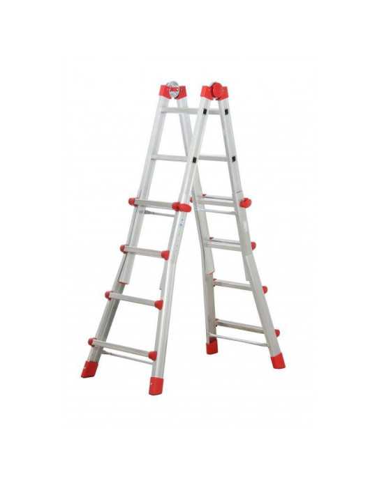 Escalera aluminio telescópica multiposición ProfiStep Multi con estabilizador (4+4 peldaños) HAILO