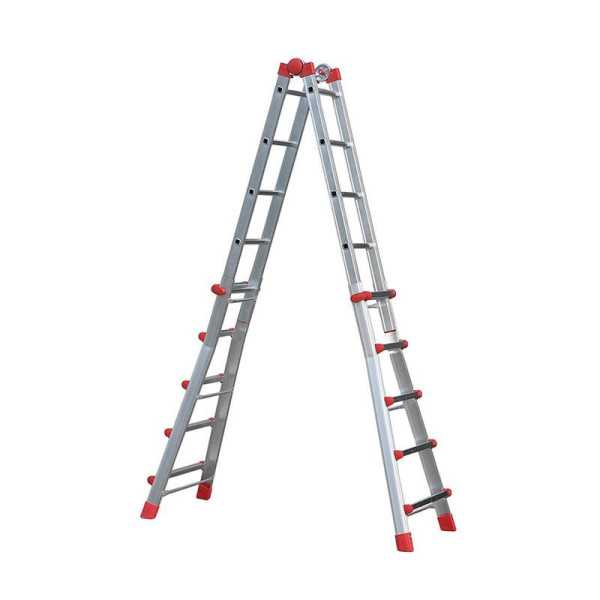 Escalera aluminio telescópica multiposición ProfiStep Multi con estabilizador (5+5 peldaños) HAILO