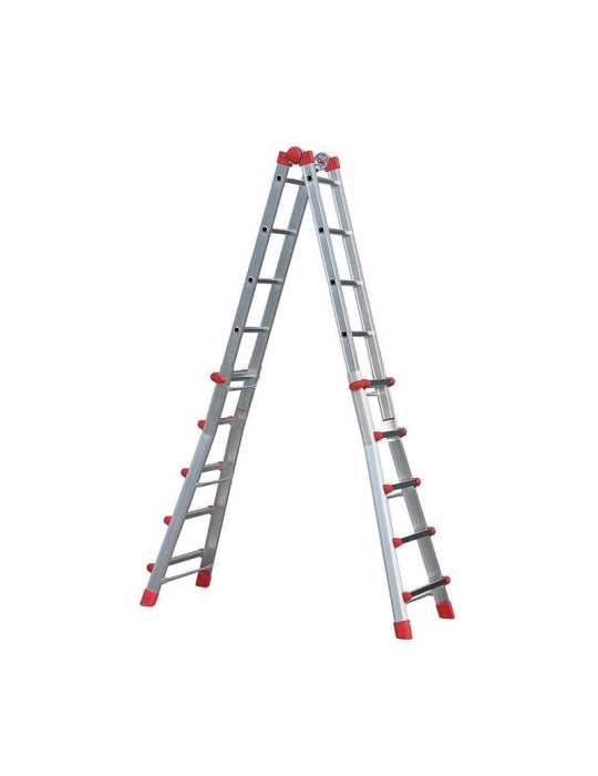 Escalera aluminio telescópica multiposición ProfiStep Multi con estabilizador (5+5 peldaños) HAILO
