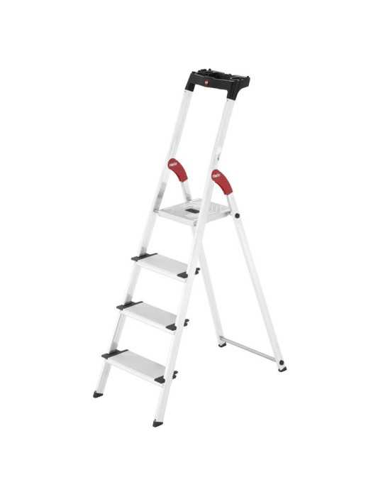 Escalera de tijera de aluminio con peldaño ancho XXL EasyClix (4 peldaños) HAILO
