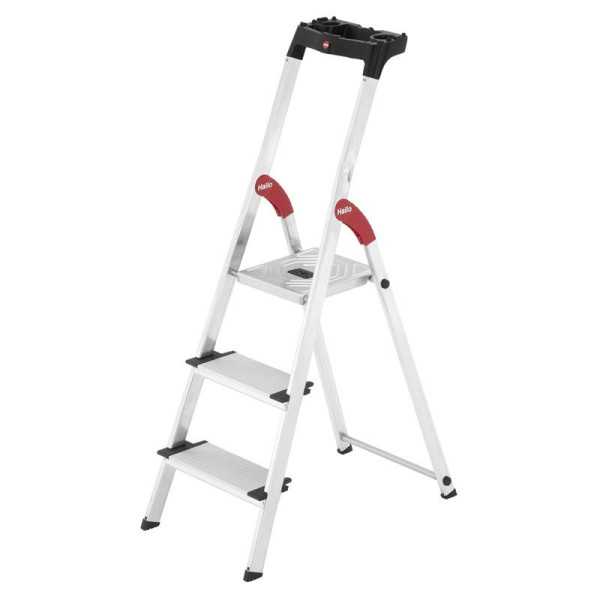 Escalera tijera aluminio peldaño ancho XXL EasyClix (3 peldaños) R HAILO