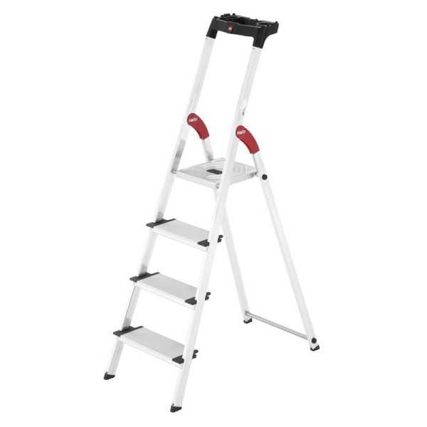 Escalera tijera aluminio peldaño ancho XXL EasyClix (4 peldaños) R HAILO