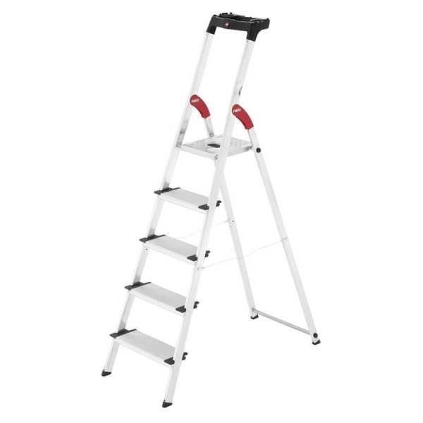 Escalera tijera aluminio peldaño ancho XXL EasyClix (5 peldaños) R HAILO