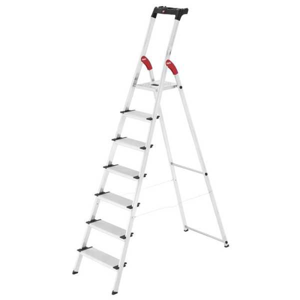 Escalera tijera aluminio peldaño ancho XXL EasyClix (7 peldaños) R HAILO