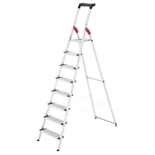 Escalera tijera aluminio peldaño ancho XXL EasyClix (8 peldaños) R HAILO