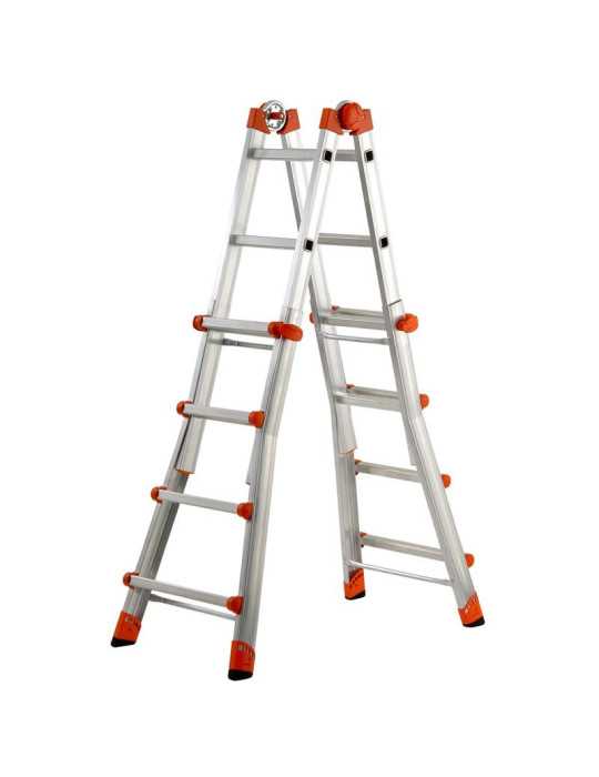 Escalera telescópica multifunción de aluminio PEPPina EN131 (4+4 peldaños) GIERRE