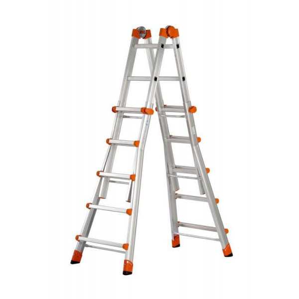 Escalera telescópica multifunción de aluminio PEPPina EN131 (5+5 peldaños) GIERRE