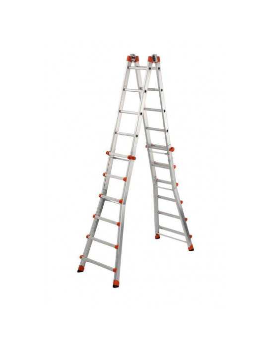 Escalera telescópica multifunción de aluminio PEPPina EN131 (6+6 peldaños) GIERRE