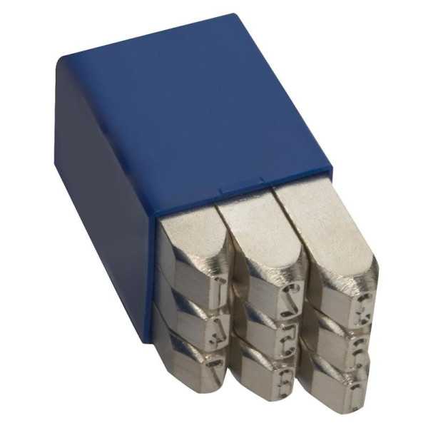 Juego numeración N. 1 extra-extra 9 piezas (0-9) - Especial para acero Inox (8 mm) GRAVUREM